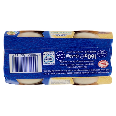 Mellin Coniglio 100% Naturale Omogeneizzato 2 x 80 g
