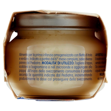 Mellin Trota e Verdure 100% Naturale Omogeneizzato 2 x 80 g