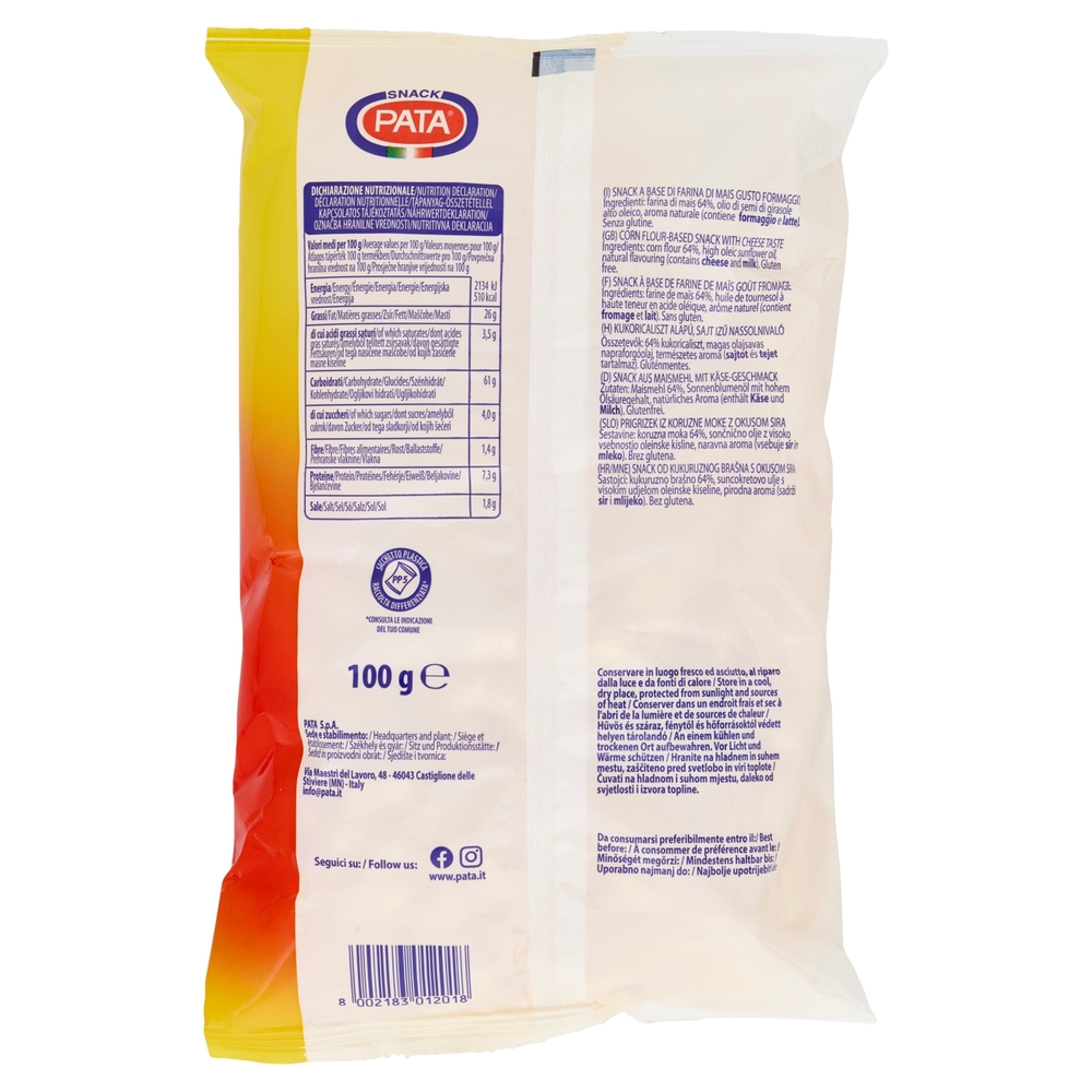 Pata Bastoncini gusto formaggio 100 g