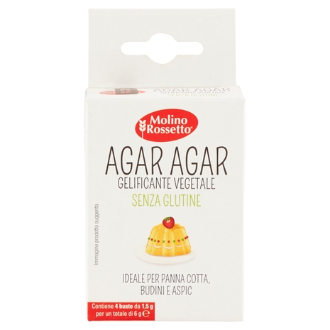 Molino Rossetto Agar Agar Gelificante Vegetale Senza Glutine 4 x 1,5 g
