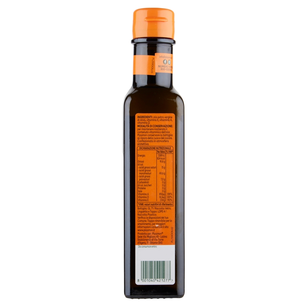 Plasmon Olio Extra Vergine di Oliva 250 ml