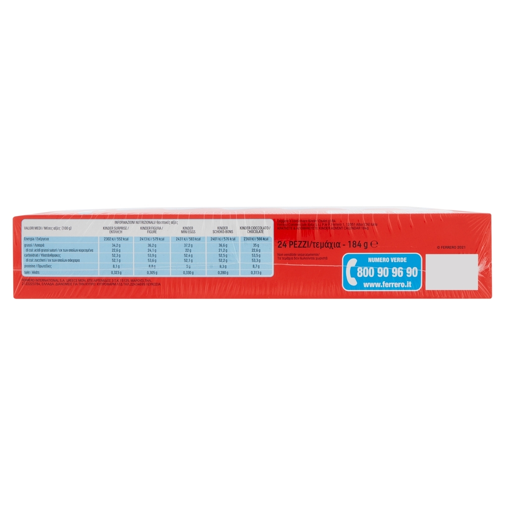 Kinder Calendario dell'Avvento 24 Pezzi 184 g