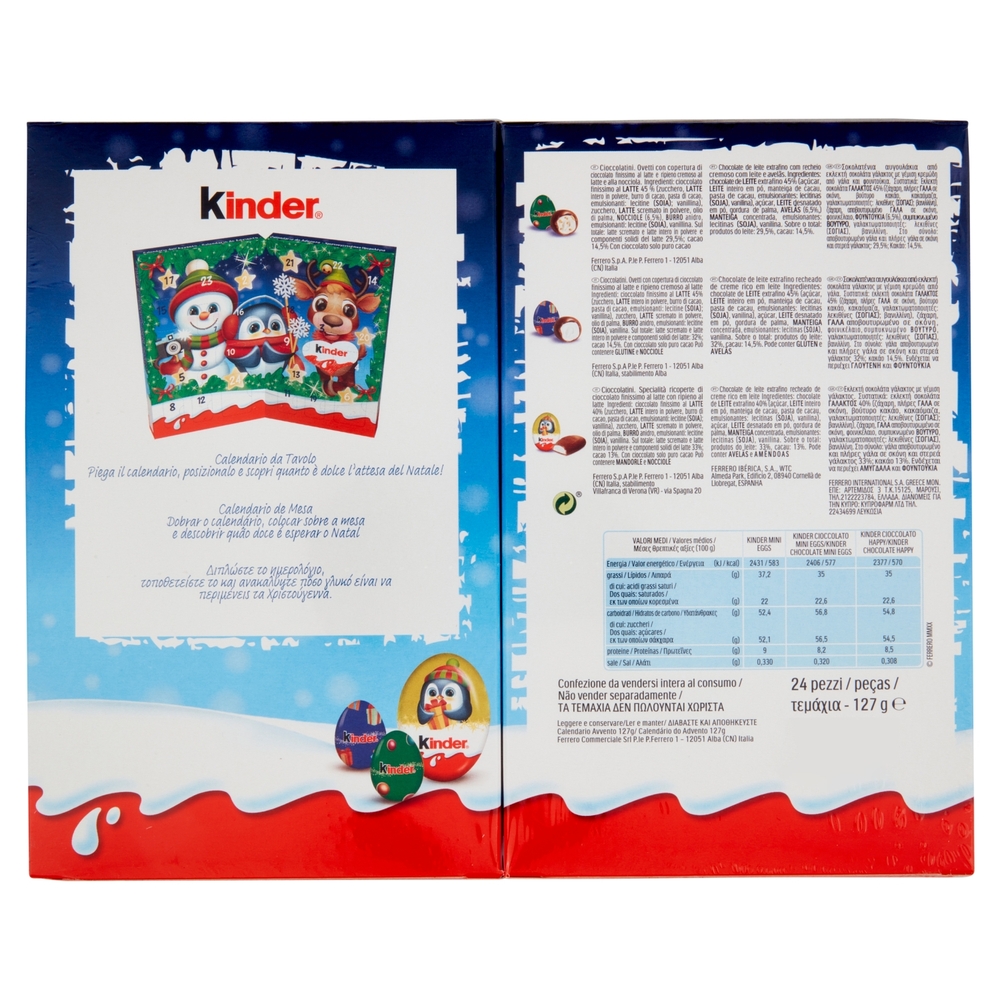 Kinder Calendario dell'Avvento 24 pezzi 127 g