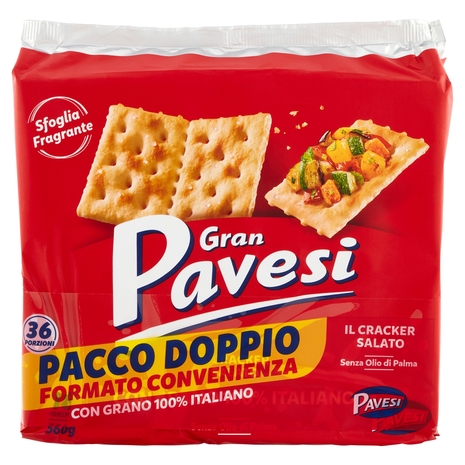 Gran Pavesi il Cracker Salato con Grano 100% italiano 560g X2