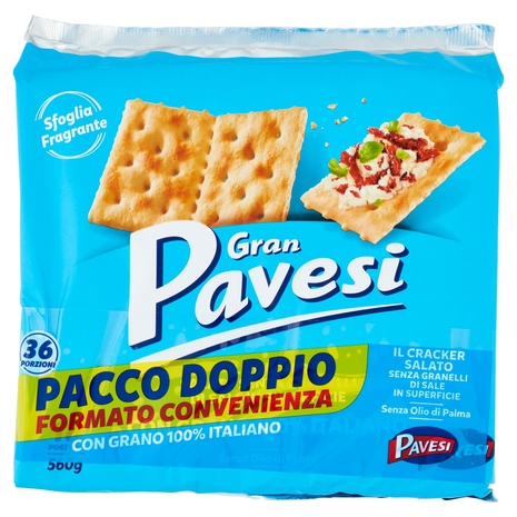 Gran Pavesi il Cracker Salato senza Granelli di Sale in Superficie 560g X2