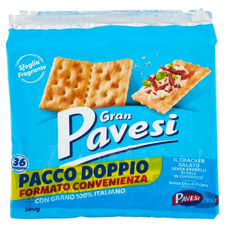 Gran Pavesi il Cracker Salato senza Granelli di Sale in Superficie 560g X2