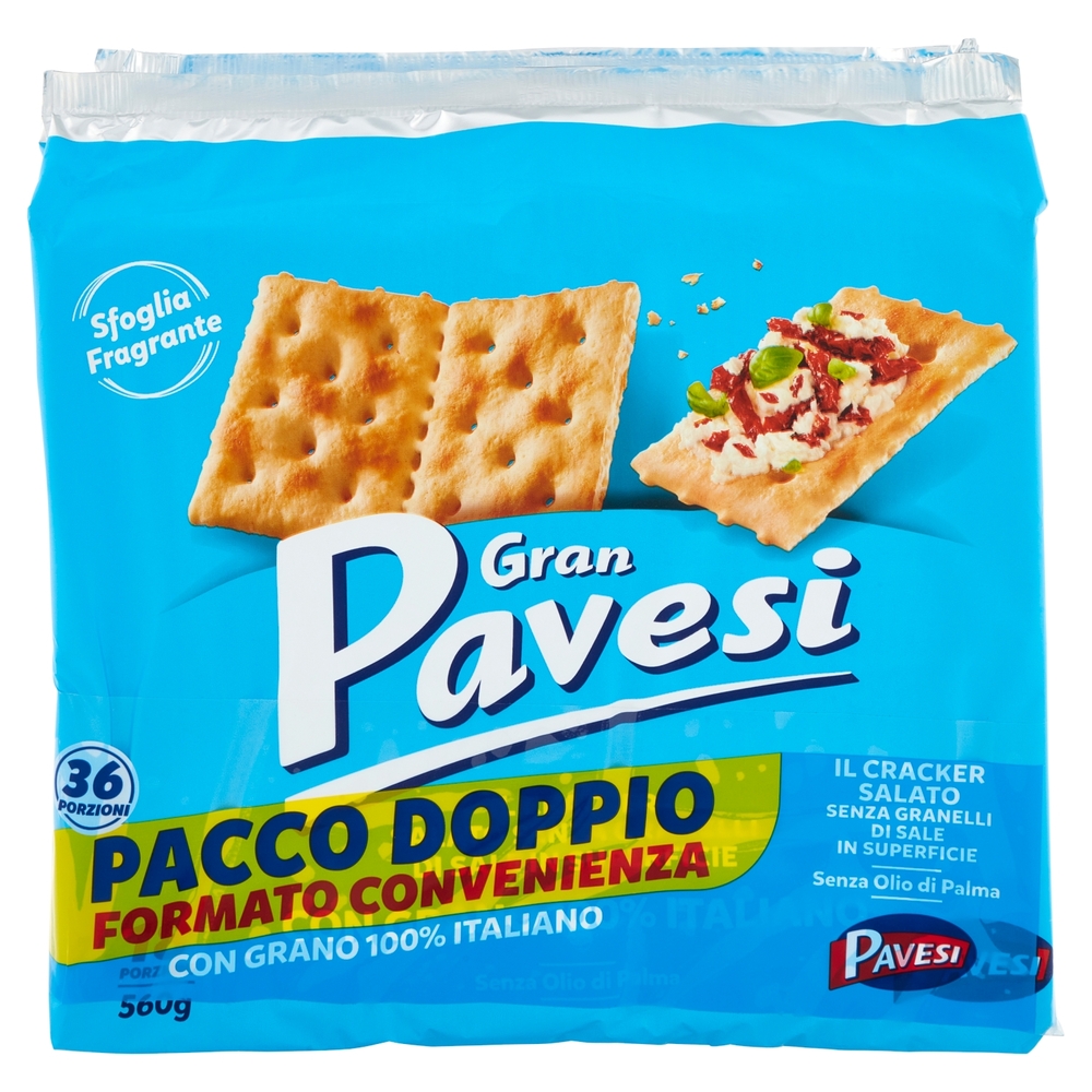 Gran Pavesi il Cracker Salato senza Granelli di Sale in Superficie 560g X2