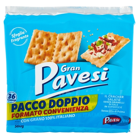 Gran Pavesi il Cracker Salato senza Granelli di Sale in Superficie 560g X2