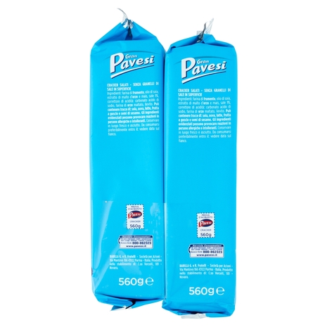 Gran Pavesi il Cracker Salato senza Granelli di Sale in Superficie 560g X2