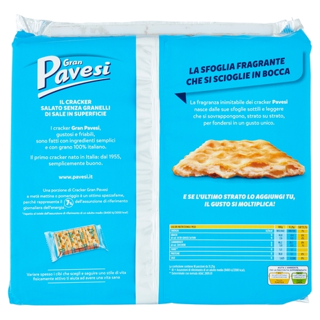 Gran Pavesi il Cracker Salato senza Granelli di Sale in Superficie 560g X2