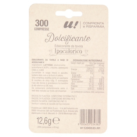 Dolcificante Ipocalorico U! Confronta e Risparmia
