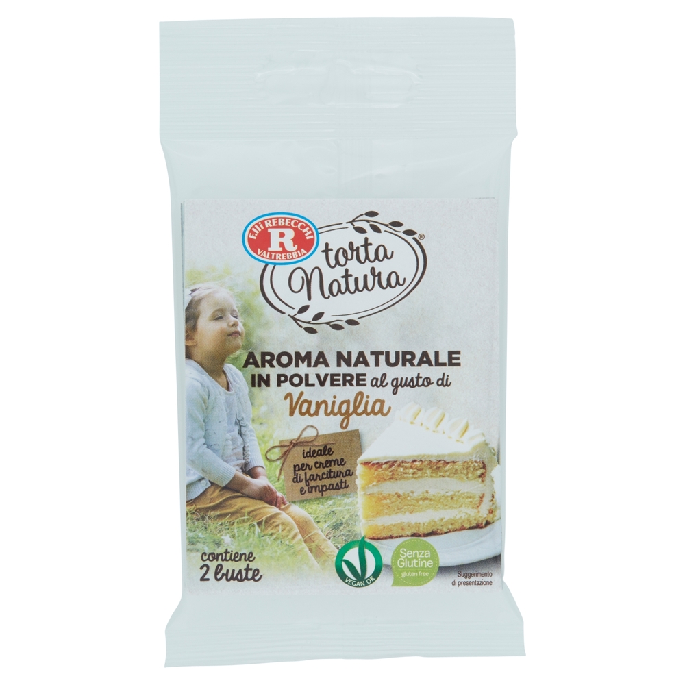 F.lli Rebecchi Valtrebbia torta Natura Aroma Naturale in Polvere al gusto di Vaniglia 2 x 5 g