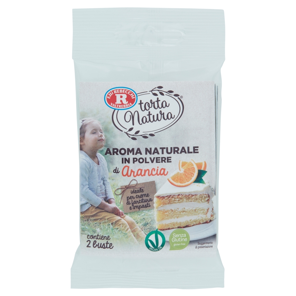 F.lli Rebecchi Valtrebbia torta Natura Aroma Naturale in Polvere di Arancia 2 x 5 g