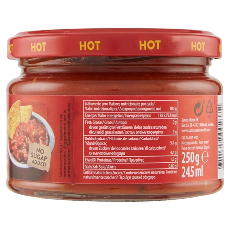 Santa Maria Dip Salsa Hot 250 g