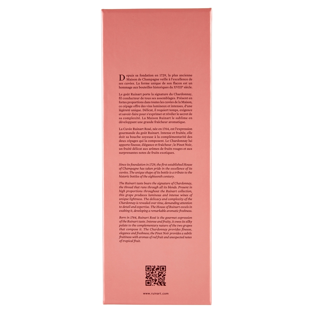 Champagne Ruinart Rosé 750 ml.Coffret