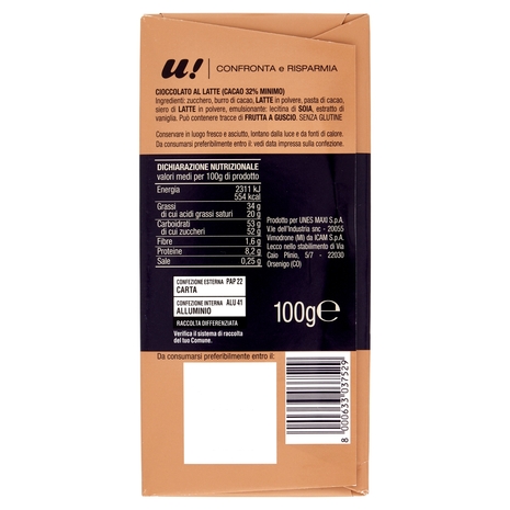 Cioccolato al Latte U! Confronta e Risparmia
