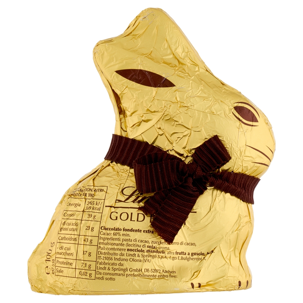 Lindt Gold Bunny Coniglietto Pasqua Cioccolato fondente 100g