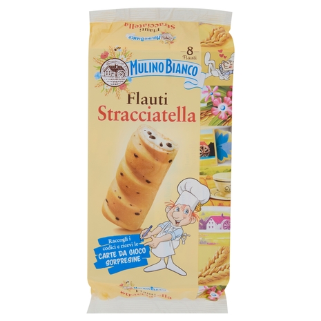 Mulino Bianco Flauti Stracciatella Merenda con 100% Latte Fresco Italiano 280g