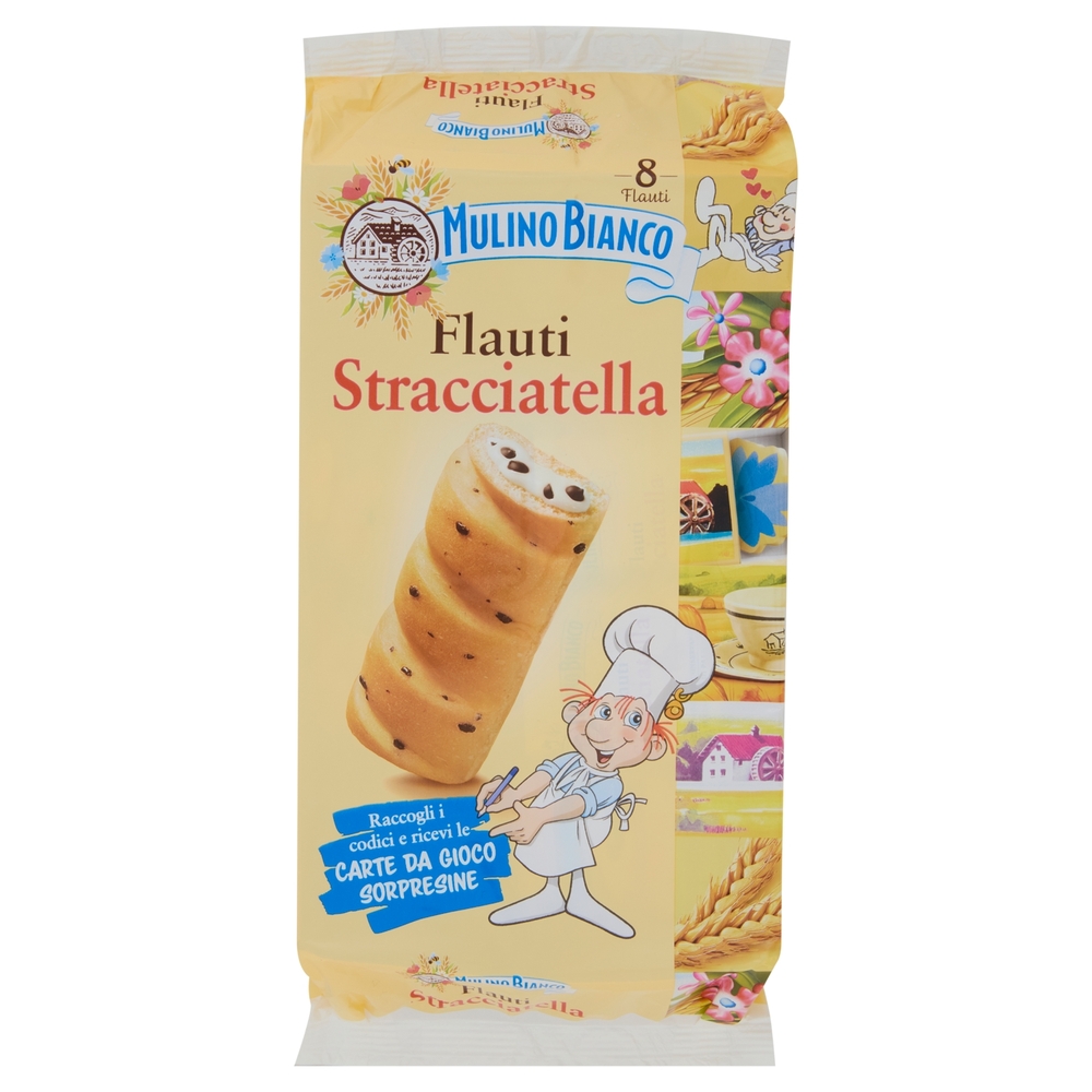 Mulino Bianco Flauti Stracciatella Merenda con 100% Latte Fresco Italiano 280g