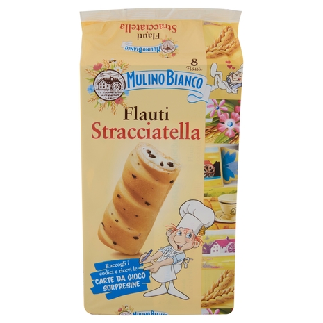 Mulino Bianco Flauti Stracciatella Merenda con 100% Latte Fresco Italiano 280g