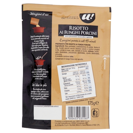 RISOTTO AI FUNGHI PORCINI U! Confronta & Risparmia
