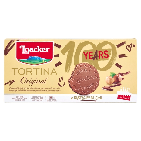 Loacker Tortina Original Wafer ricoperto di Cioccolato al Latte con crema di Nocciole Italiane 21gx3