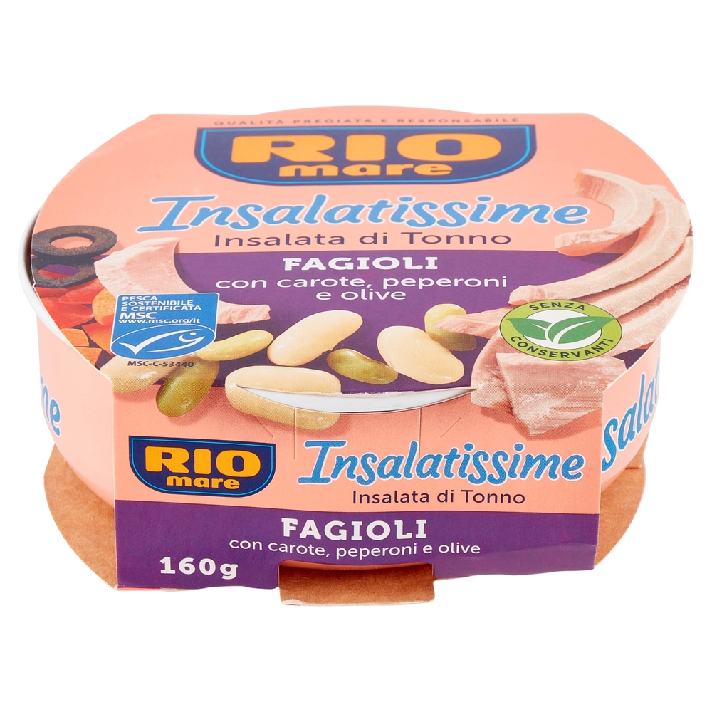 Rio mare Insalatissime Insalata di Tonno Fagioli con carote, peperoni e olive 160 g