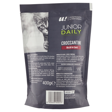 Croccantini Gatto Junior Ricchi in Carne U! Confronta e Risparmia