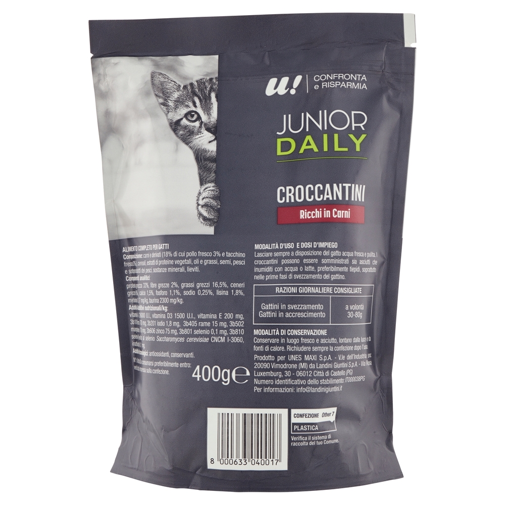 Croccantini Gatto Junior Ricchi in Carne U! Confronta e Risparmia