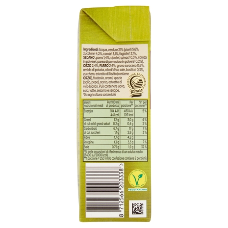 Knorr Zuppa Ortolana con Orzo, Farro e Verdure 500 ml