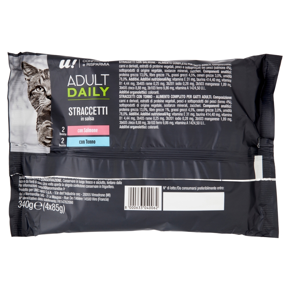 4 Straccetti Gatto in Salsa Salmone e Tonno U! Confronta e Risparmia