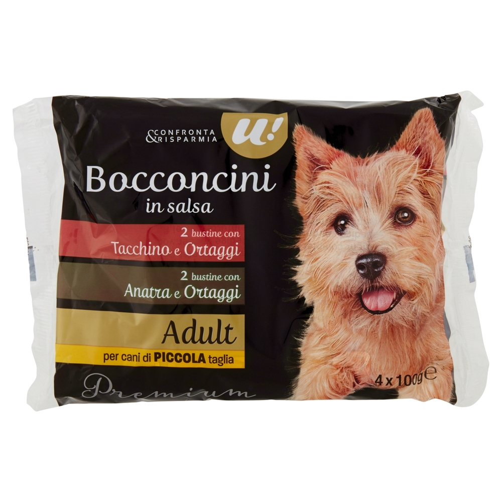 4 Bocconcini Cane Piccolo Adulto in Salsa U! Confronta e Risparmia