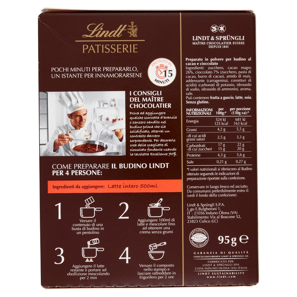 Lindt Budino Preparato per dolci Cioccolato fondente 95 g