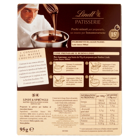 Lindt Budino Preparato per dolci Cioccolato bianco 95 g