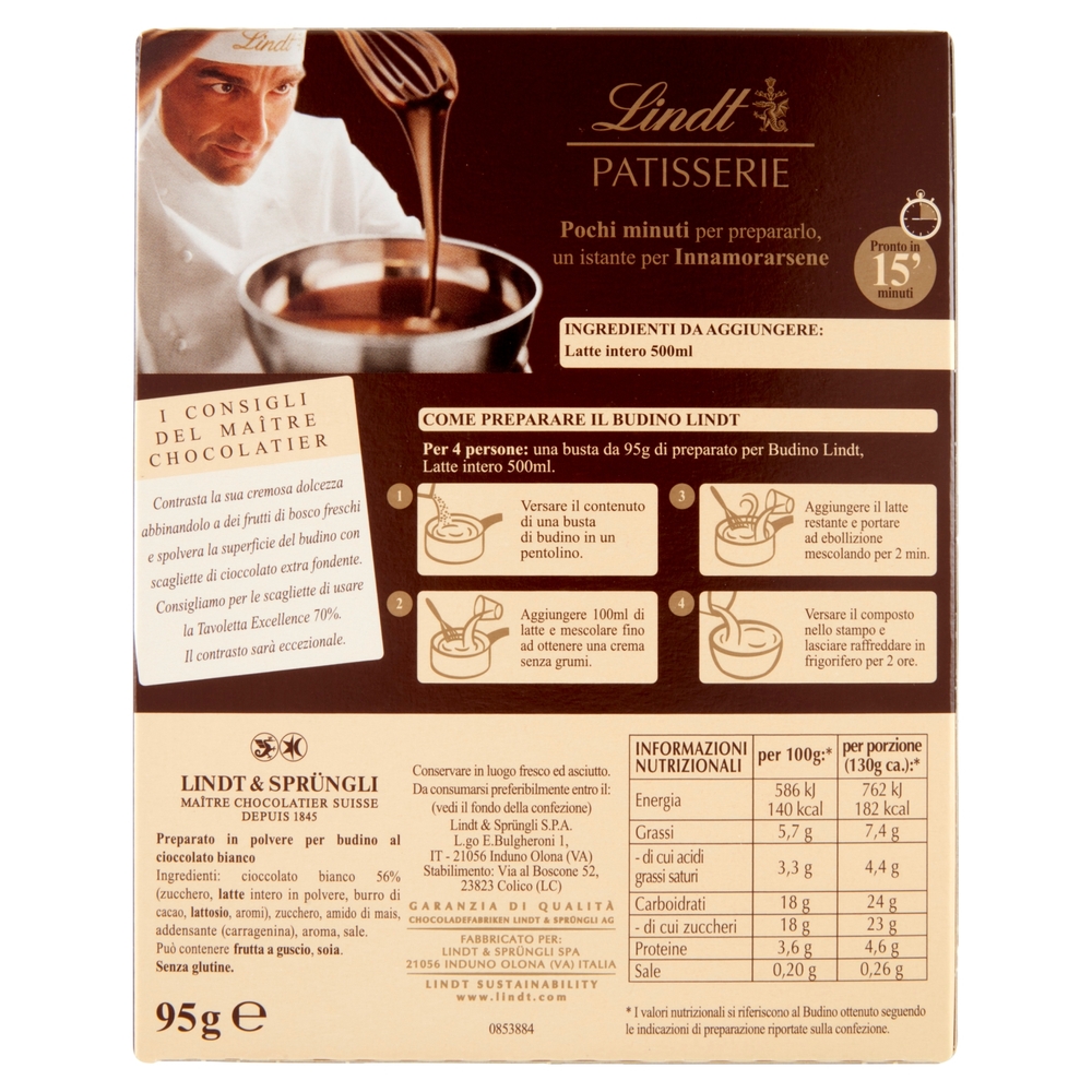 Lindt Budino Preparato per dolci Cioccolato bianco 95 g