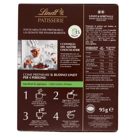 Lindt Budino Preparato per dolci Cioccolato alle nocciole 95 g