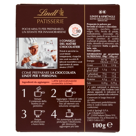Lindt Cioccolata Preparato per dolci Cioccolato fondente 100 g