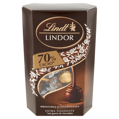 Lindt Cioccolatini Lindor Cioccolatini fondenti Scatola 70% 200 g