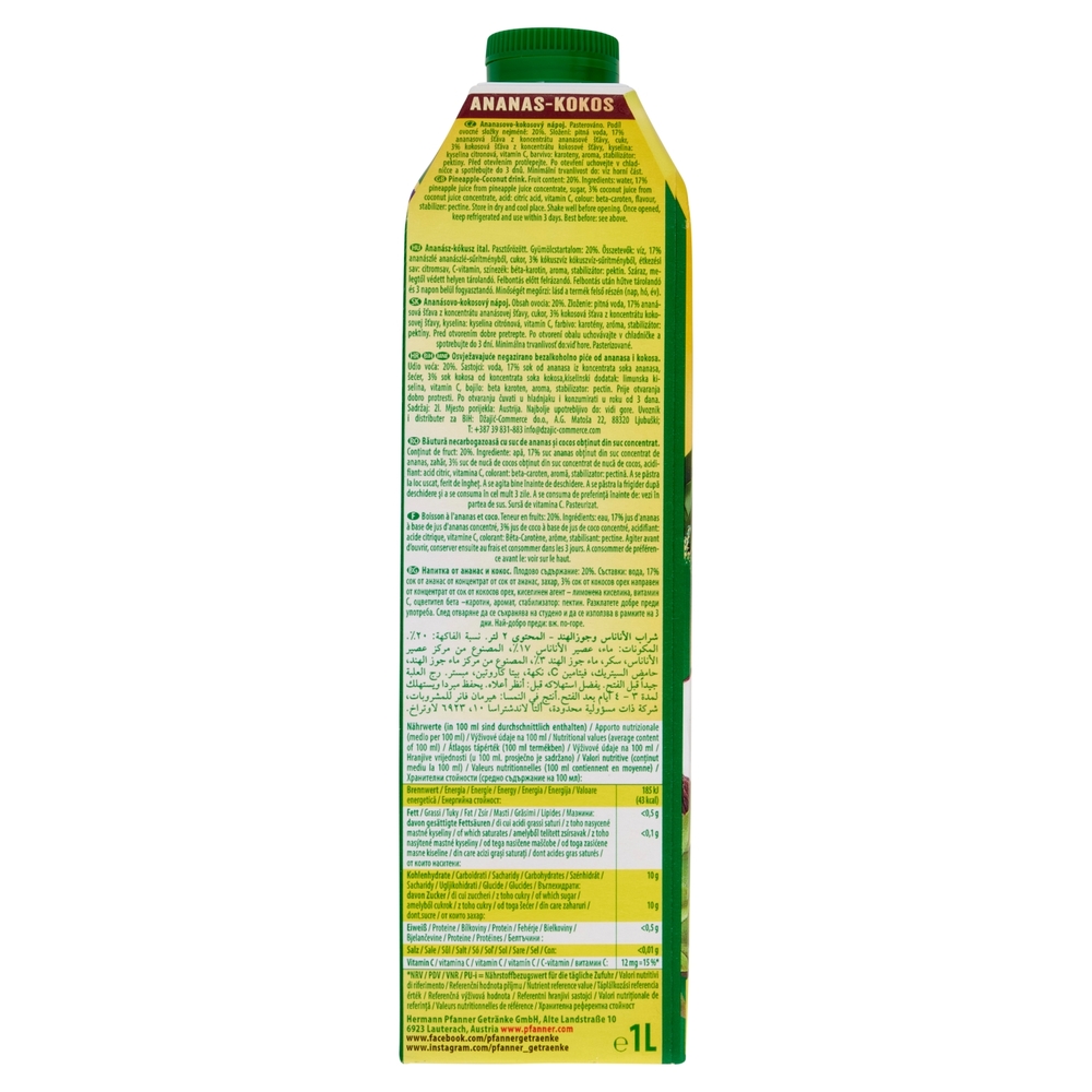 Pfanner Ananas - Cocco 1 L