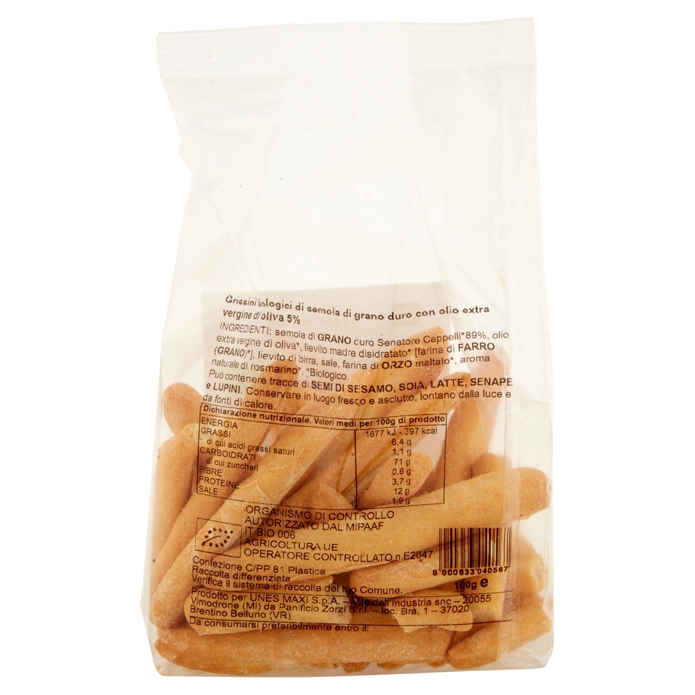 Mini Grissini Grano Duro Senatore Cappelli BIO Il Viaggiator Goloso