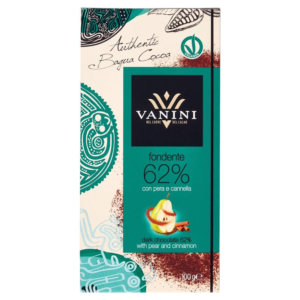 Vanini fondente 62% con pera e cannella 100 g