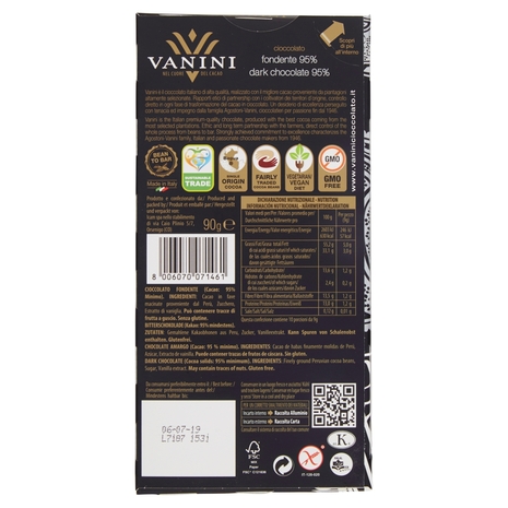 Vanini fondente 95% 90 g