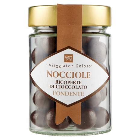 NOCCIOLE ricoperte di cioccolato fondente il Viaggiator Goloso