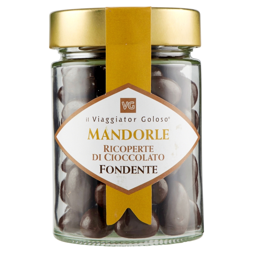 MANDORLE ricoperte di cioccolato fondente il Viaggiator Goloso