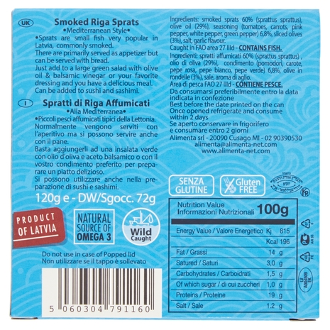 Save Spratti di Riga Affumicati alla Mediterranea 120 g