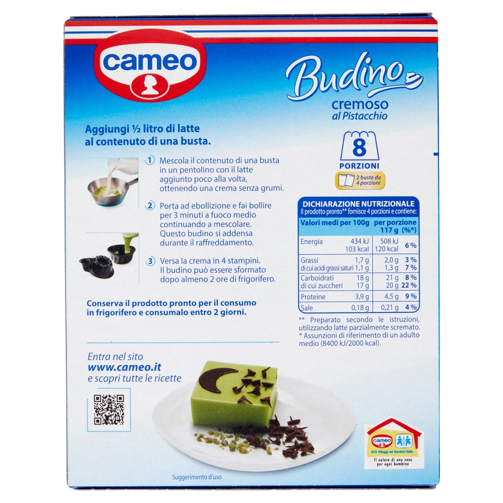 cameo Preparato per Budino cremoso al Pistacchio 2 x 61 g