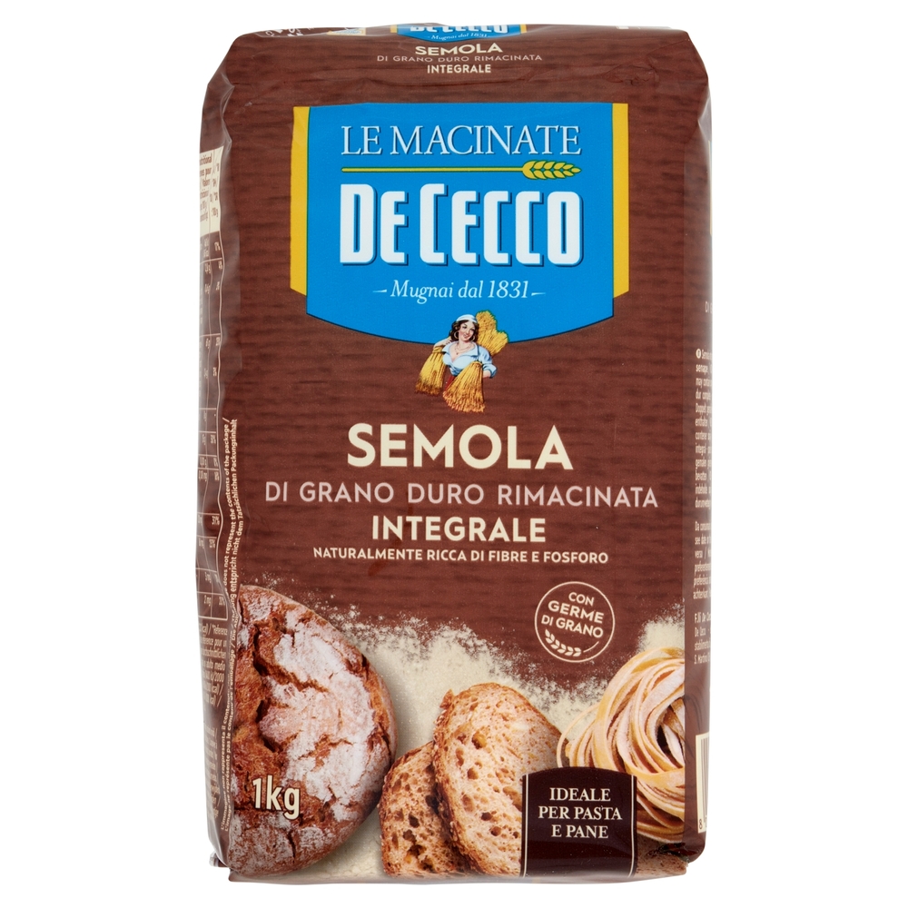 De Cecco Le Macinate Semola di Grano Duro Rimacinata Integrale