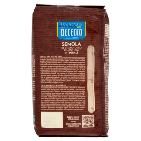 De Cecco Le Macinate Semola di Grano Duro Rimacinata Integrale