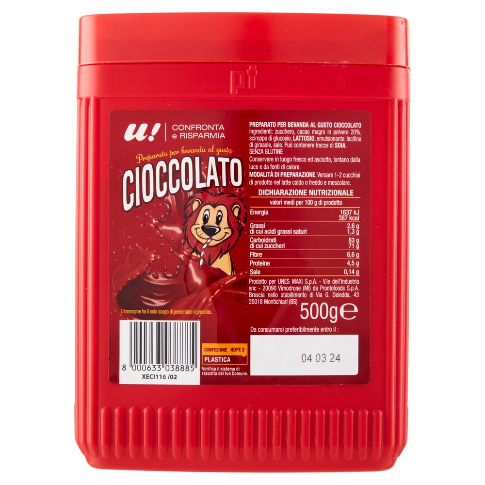 Preparato per Bevanda al Gusto di Cioccolato U! Confronta e Risparmia