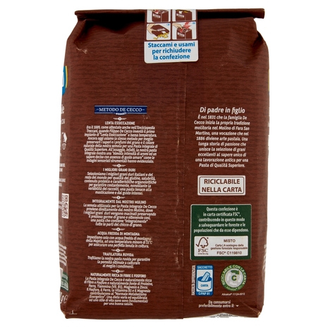 De Cecco Integrale Fusilli Giganti n° 234 500 g